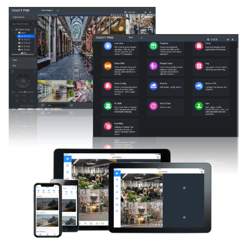 Smart PSS desktop software and DMSS mobile app
